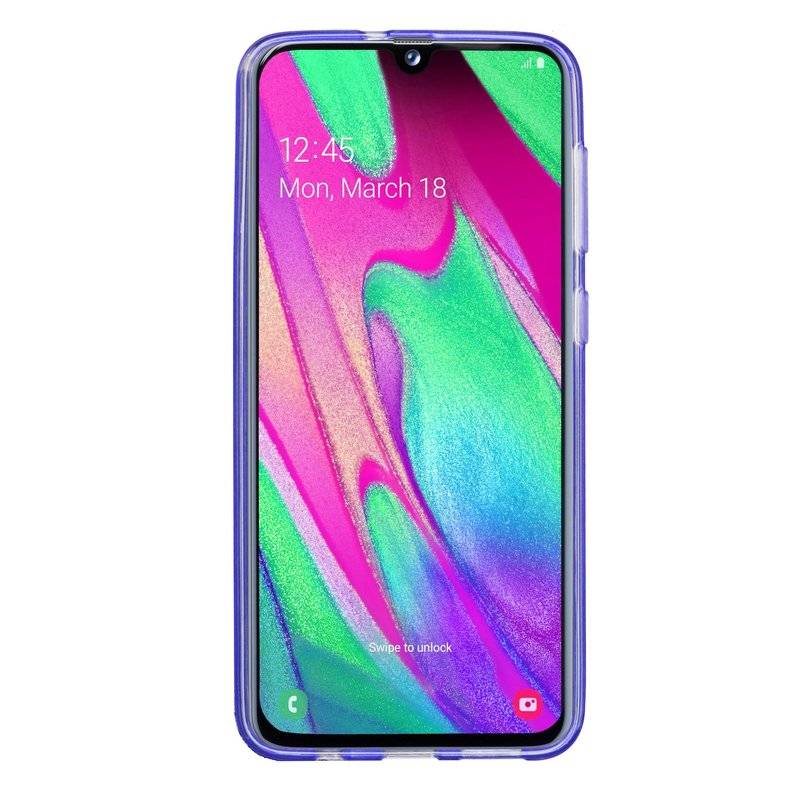S-Line Hülle Bumper für Samsung Galaxy A40 (A405F) Silikonhülle Stoßfest Handyhülle TPU Case Cover Lila