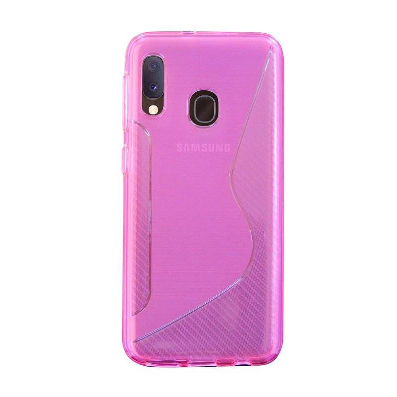 S-Line Hülle Bumper kompatibel mit Samsung Galaxy A20e (A202F) Silikonhülle Stoßfest Handyhülle TPU Case Cover Pink