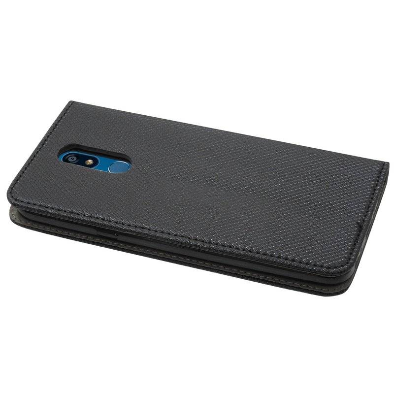 Buch Tasche "Smart" für LG K40 Handy Hülle Etui Brieftasche Schutzhülle mit Standfunktion, Kartenfach Schwarz