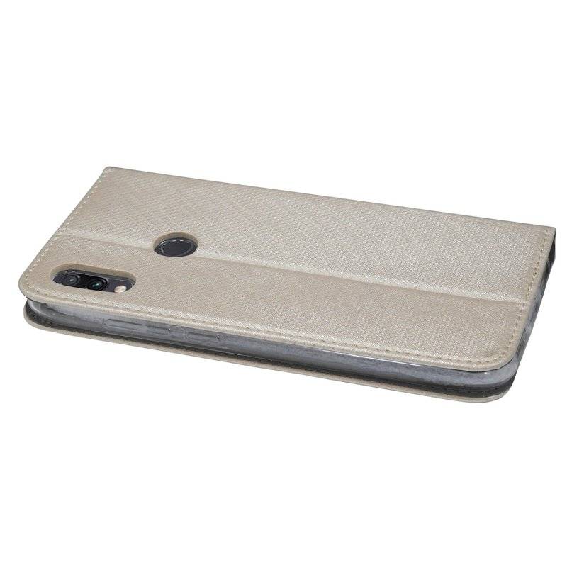 Buch Tasche "Smart" kompatibel mit XIAOMI REDMI NOTE 7 Handy Hülle Etui Brieftasche Schutzhülle mit Standfunktion Gold