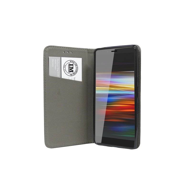 Buch Tasche "Smart" kompatibel mit SONY XPERIA L3 Handy Hülle Etui Brieftasche Schutzhülle mit Standfunktion Schwarz