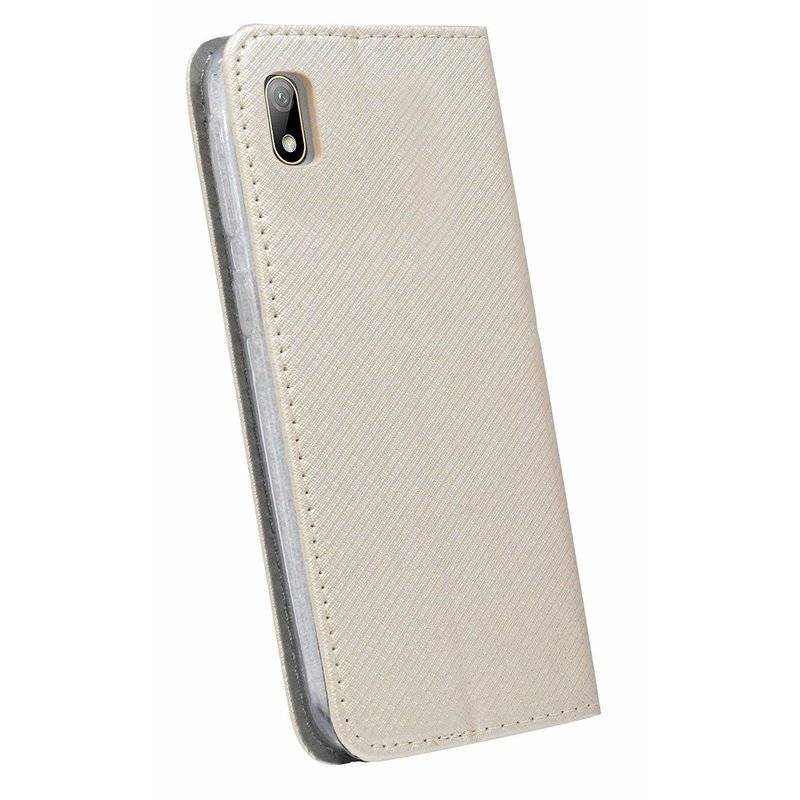 Buch Tasche "Smart" kompatibel mit HONOR 8S Handy Hülle Etui Brieftasche Schutzhülle mit Standfunktion, Kartenfach Gold