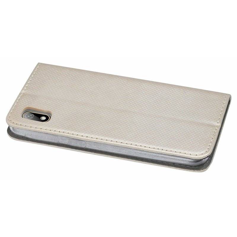 Buch Tasche "Smart" kompatibel mit HONOR 8S Handy Hülle Etui Brieftasche Schutzhülle mit Standfunktion, Kartenfach Gold