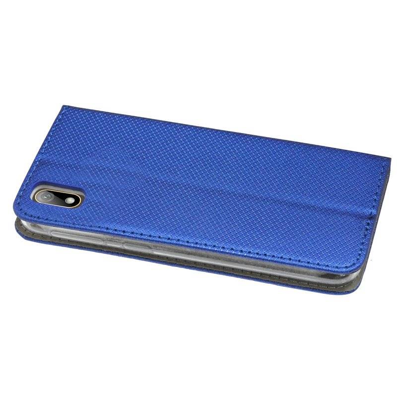 Buch Tasche "Smart" kompatibel mit HUAWEI Y5 2019 Handy Hülle Etui Brieftasche Schutzhülle mit Standfunktion in Blau