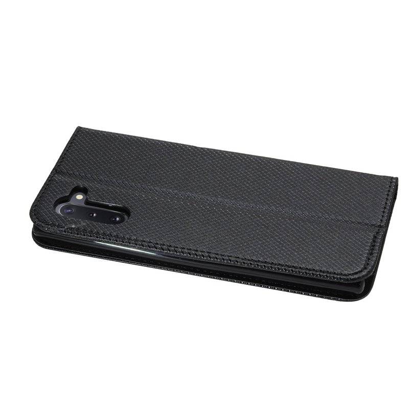 Buch Tasche "Smart" für SAMSUNG GALAXY NOTE 10 (N970F) Handy Hülle Brieftasche Schutzhülle Standfunktion Schwarz
