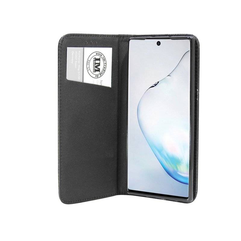 Buch Tasche "Smart" für SAMSUNG GALAXY NOTE 10 (N970F) Handy Hülle Brieftasche Schutzhülle Standfunktion Schwarz