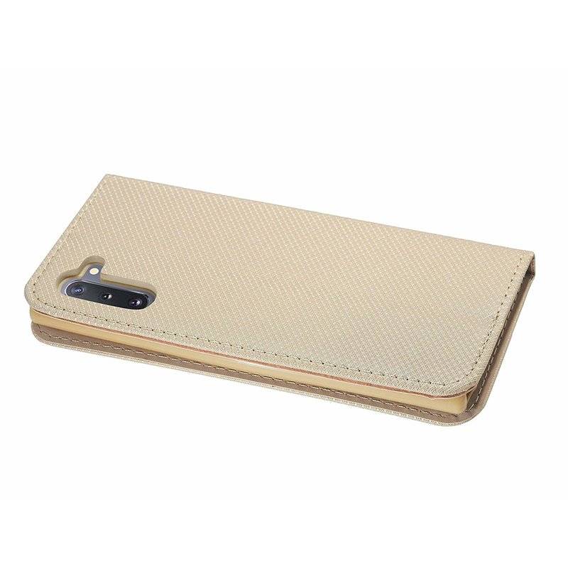 Buch Tasche "Smart" für SAMSUNG GALAXY NOTE 10 (N970F) Handy Hülle Brieftasche Schutzhülle Standfunktion Gold