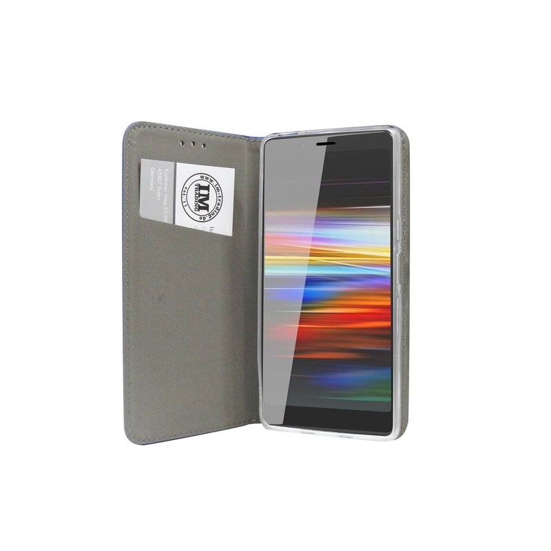 Buch Tasche "Smart" kompatibel mit SONY XPERIA L3 Handy Hülle Etui Brieftasche Schutzhülle mit Standfunktion in Blau