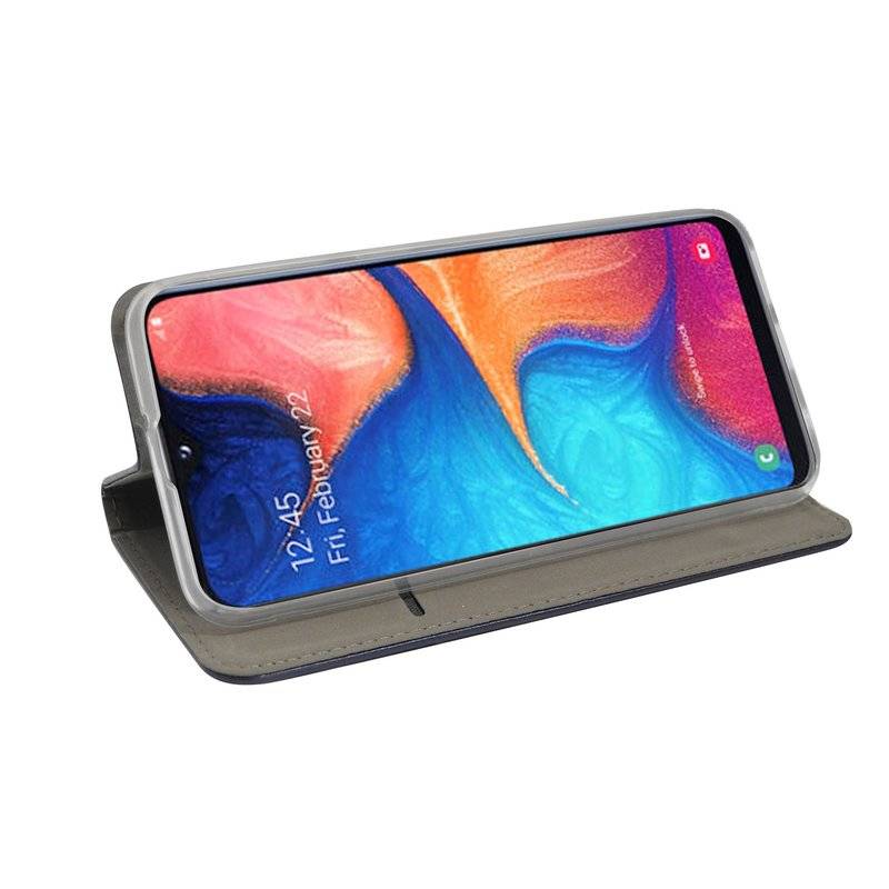 Buch Tasche "Smart" kompatibel mit SAMSUNG GALAXY A20e (A202F) Handy Hülle Etui Brieftasche Schutzhülle in Blau