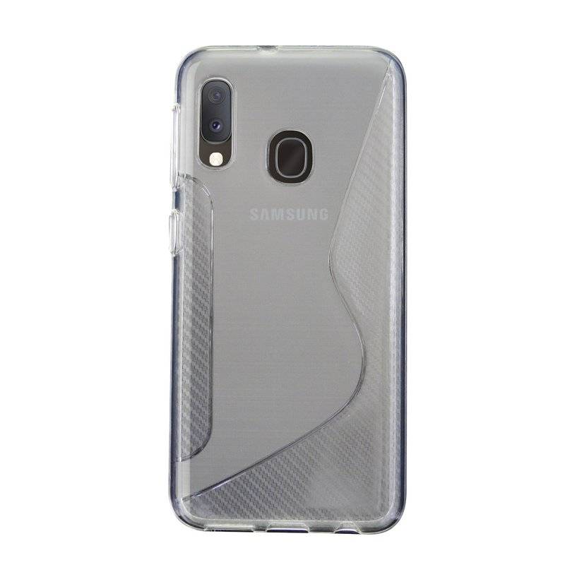 S-Line Hülle Bumper kompatibel mit Samsung Galaxy A20e (A202F) Silikonhülle Stoßfest Handyhülle TPU Case Transparent