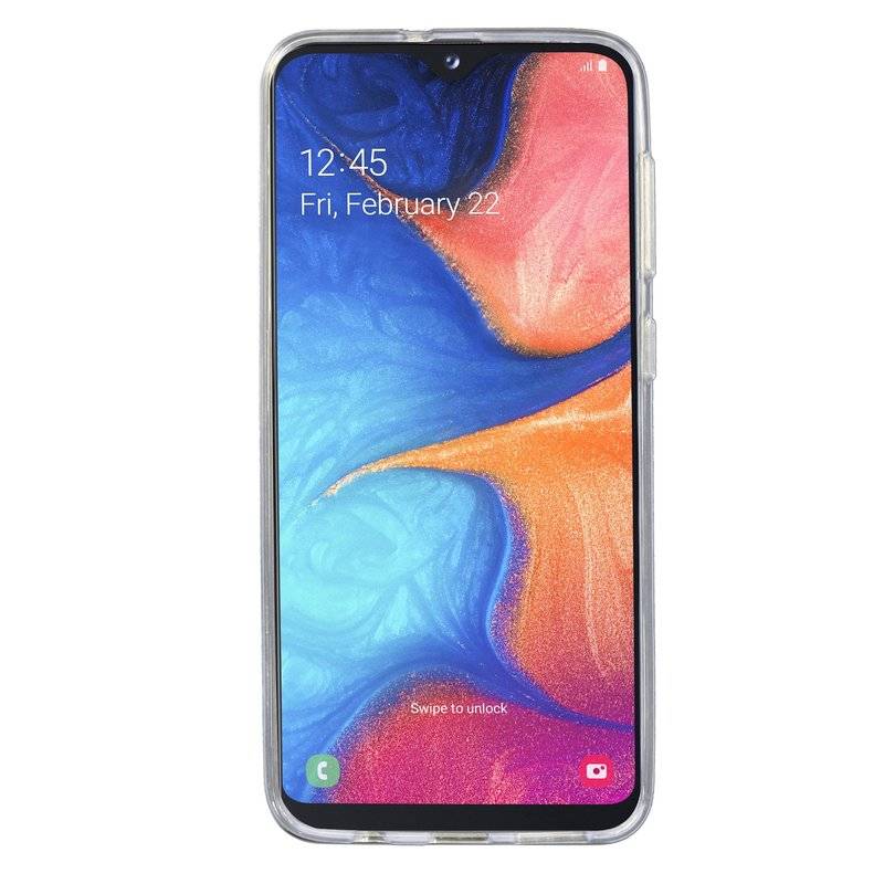 S-Line Hülle Bumper kompatibel mit Samsung Galaxy A20e (A202F) Silikonhülle Stoßfest Handyhülle TPU Case Transparent