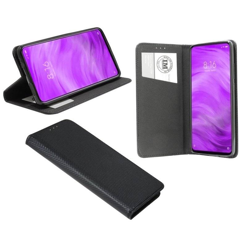 Buch Tasche "Smart" für XIAOMI REDMI K20 PRO Handy Hülle Etui Brieftasche Schutzhülle mit Standfunktion Schwarz