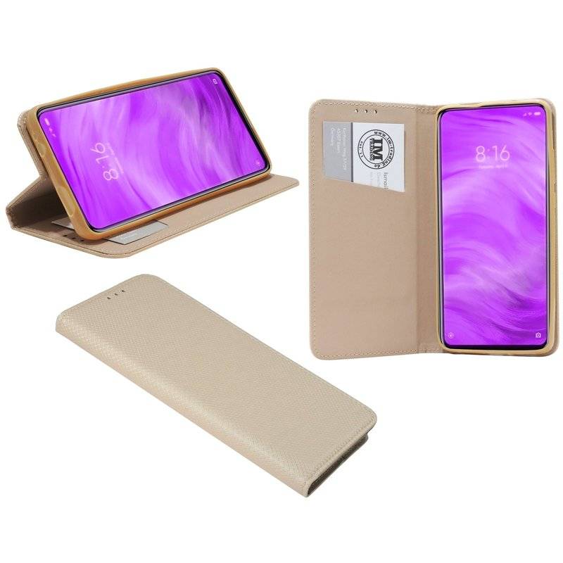 Buch Tasche "Smart" für XIAOMI REDMI K20 PRO Handy Hülle Etui Brieftasche Schutzhülle mit Standfunktion Gold