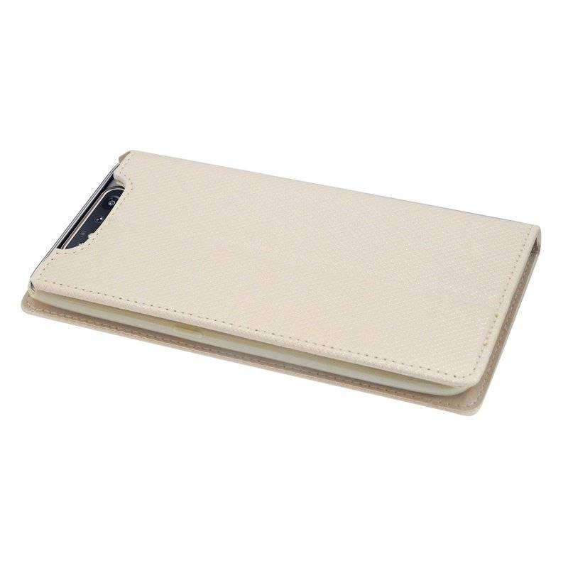 Buch Tasche "Smart" kompatibel mit SAMSUNG GALAXY A80 (A805F) Handy Hülle Etui Brieftasche Schutzhülle in Gold