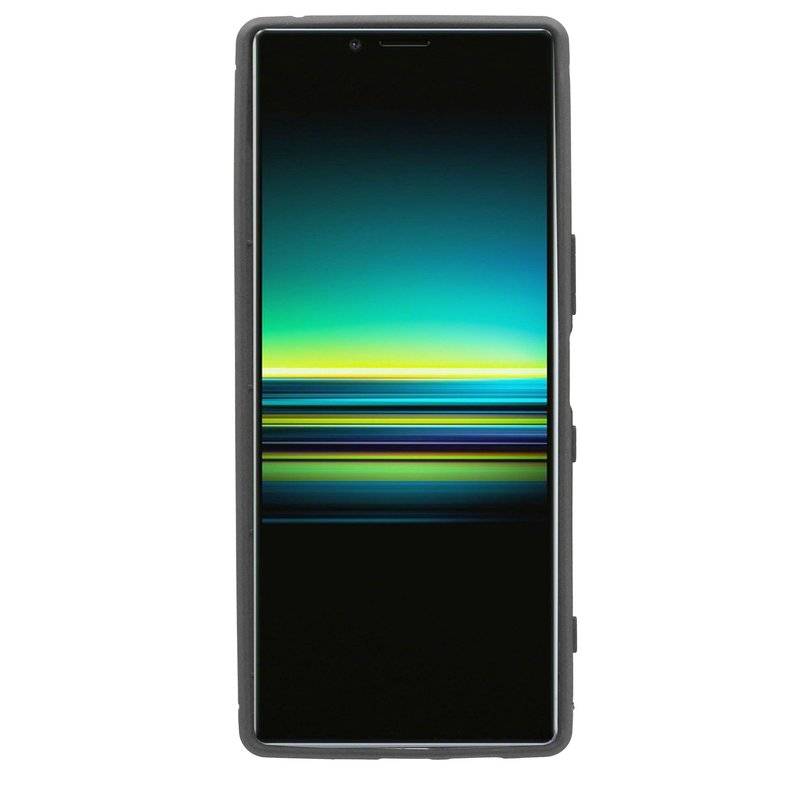 Silikon Hülle Carbon kompatibel mit SONY XPERIA 1 Case TPU Soft Handyhülle Cover Schutzhülle Schwarz