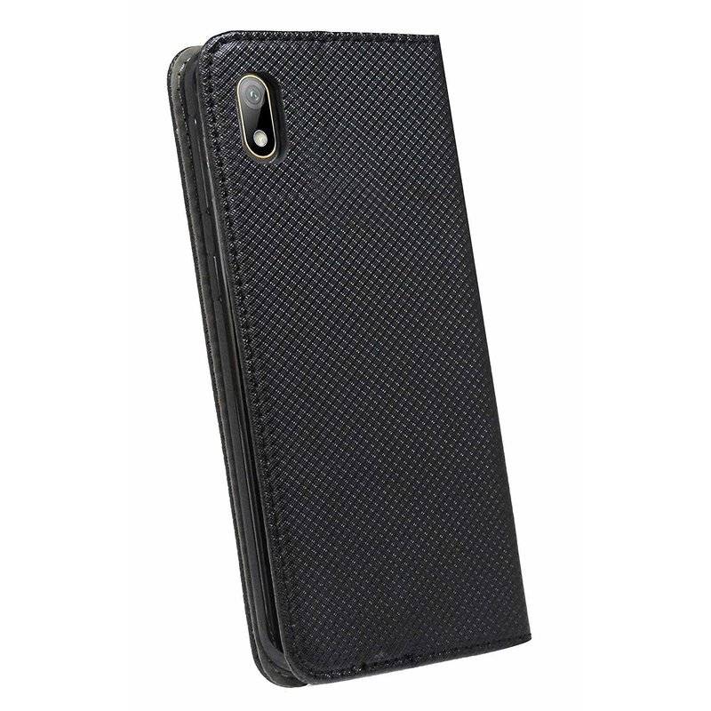 Buch Tasche "Smart" kompatibel mit HONOR 8S Handy Hülle Brieftasche Schutzhülle mit Standfunktion Kartenfach Schwarz