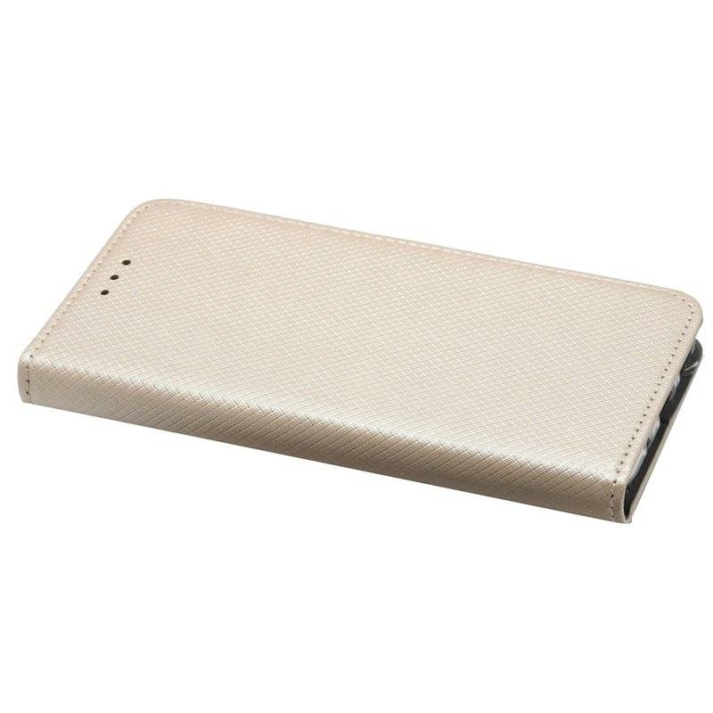 Buch Tasche "Smart" kompatibel mit LG X POWER 3 Handy Hülle Etui Brieftasche Schutzhülle mit Standfunktion in Gold