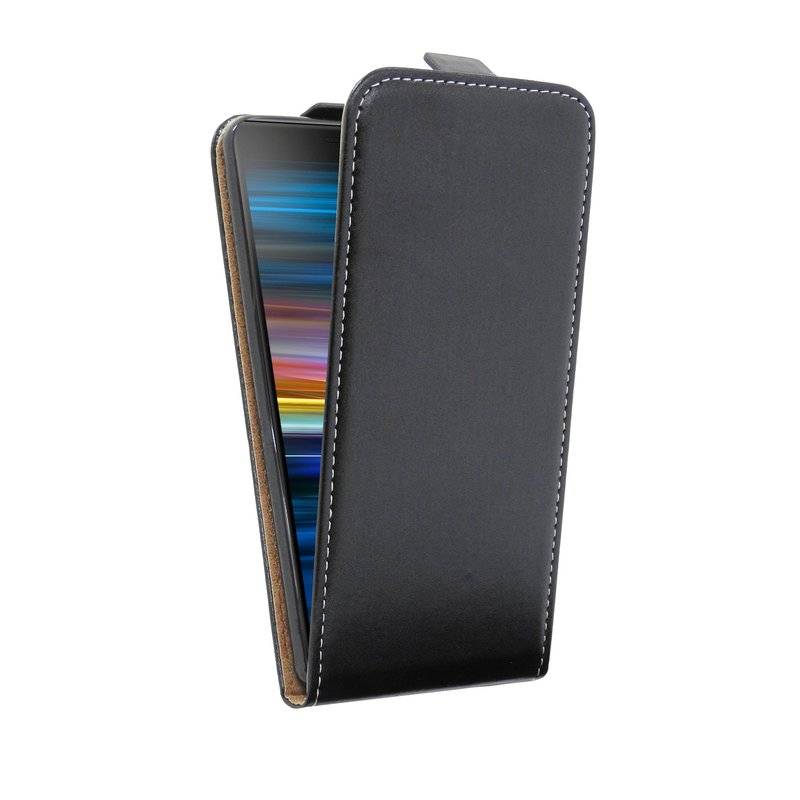 Flip Case kompatibel mit SAMSUNG GALAXY A70 (A705F) Handy Tasche vertikal aufklappbar Schutzhülle Klapp Hülle Schwarz