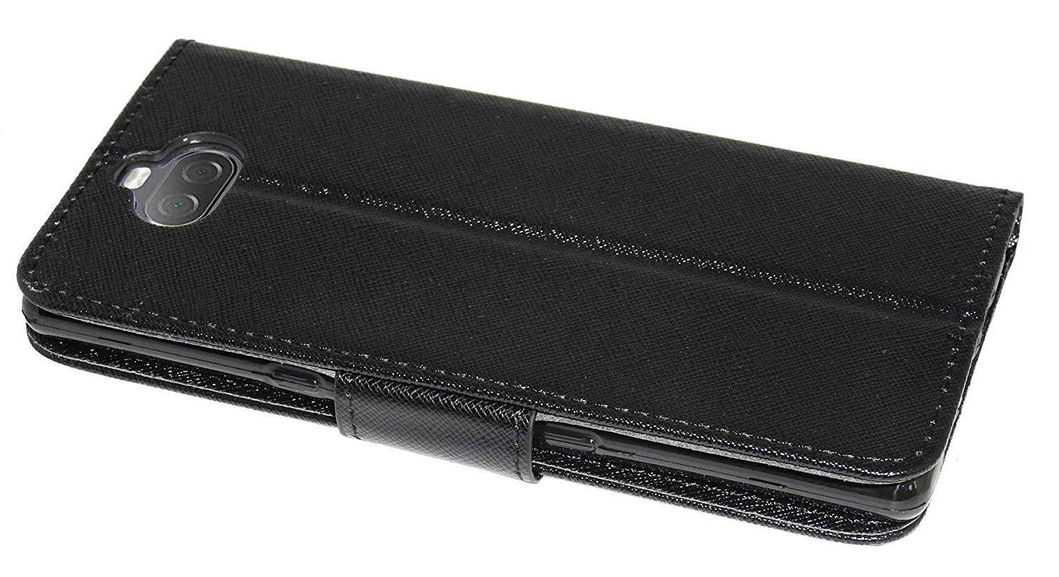 Buch Tasche "Fancy" für SONY XPERIA 10 PLUS Handy Hülle Etui Brieftasche Schutzhülle mit Standfunktion Schwarz