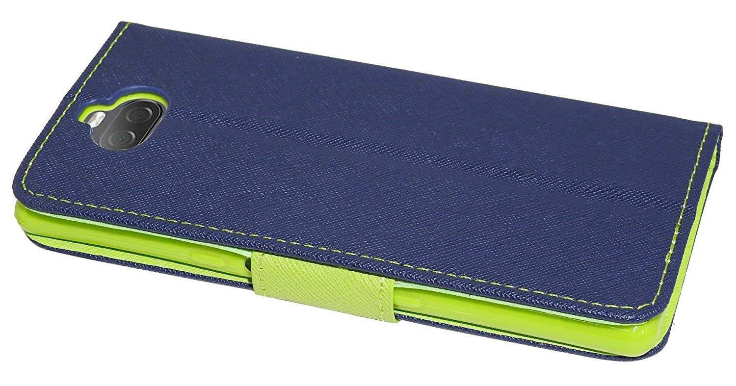 Buch Tasche "Fancy" für SONY XPERIA 10 PLUS Handy Hülle Etui Brieftasche Schutzhülle mit Standfunktion Blau-Grün