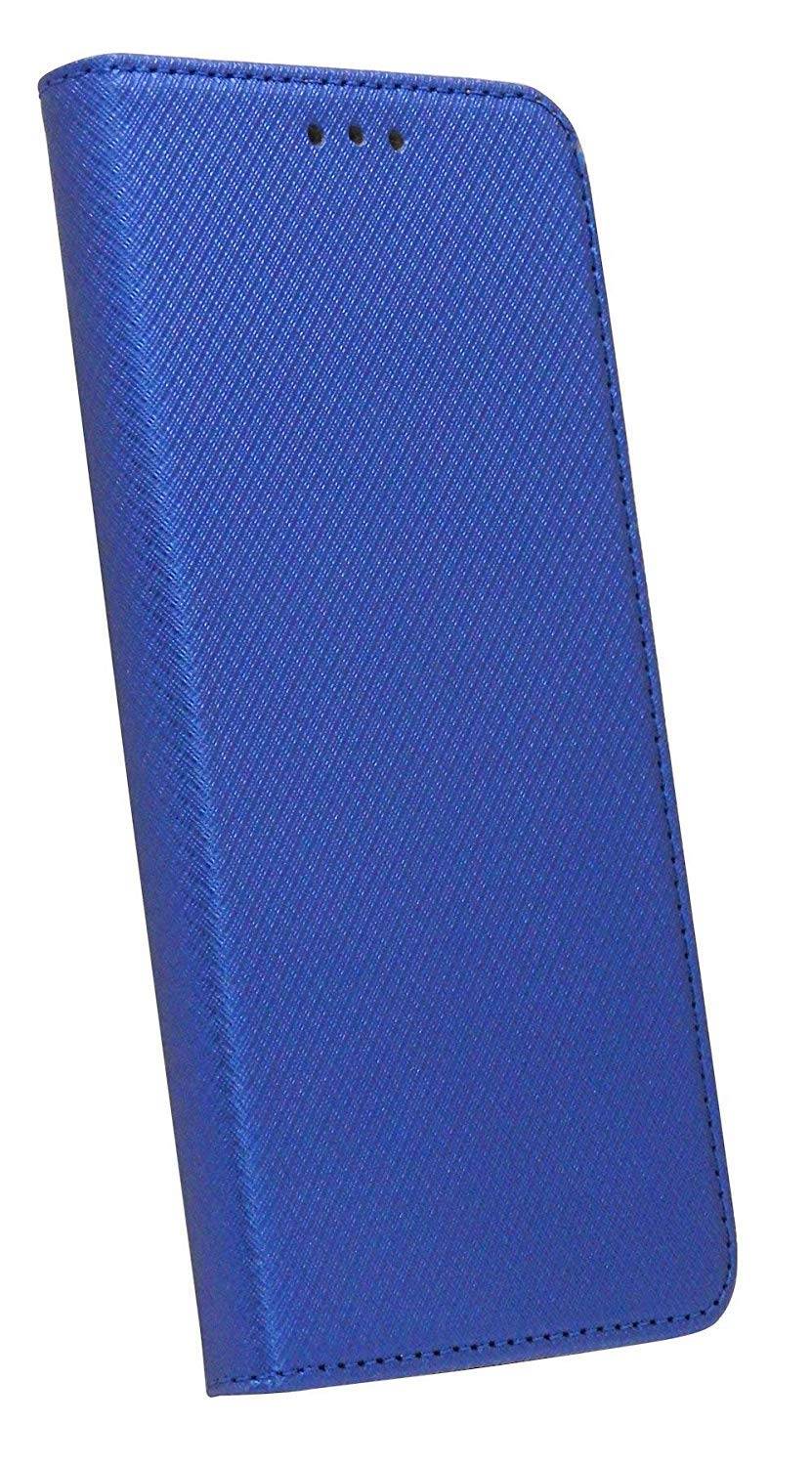 Elegante Buch-Tasche Hülle Smart Magnet für MOTOROLA MOTO G7 PLAY Leder Optik Wallet Book-Style Cover Blau