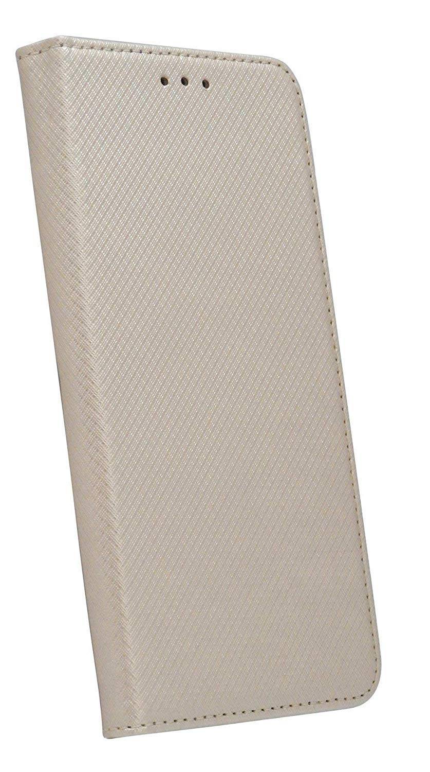 Elegante Buch-Tasche Hülle Smart Magnet für MOTOROLA MOTO G7 PLAY Leder Optik Wallet Book-Style Cover Gold