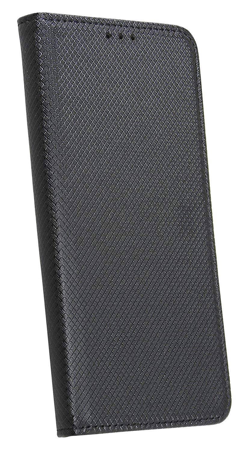 Elegante Buch-Tasche Hülle Smart Magnet für MOTOROLA MOTO G7 PLAY Leder Optik Wallet Book-Style Cover Schwarz