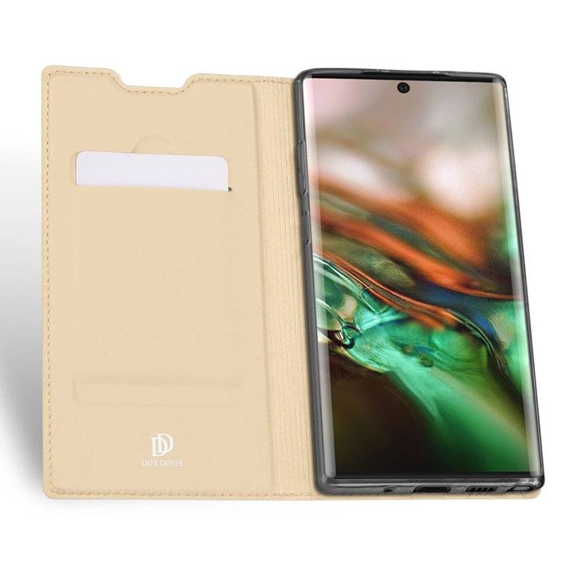 Buch Tasche "Dux Ducis" für SAMSUNG GALAXY NOTE 10 PLUS N975F Handy Hülle Brieftasche Schutzhülle Standfunktion Gold