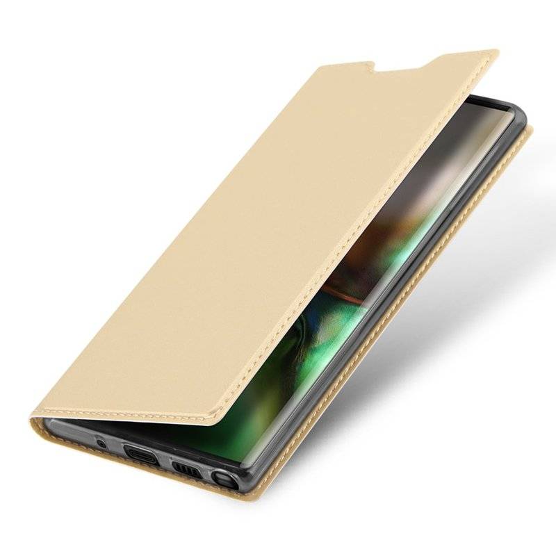 Buch Tasche "Dux Ducis" für SAMSUNG GALAXY NOTE 10 PLUS N975F Handy Hülle Brieftasche Schutzhülle Standfunktion Gold