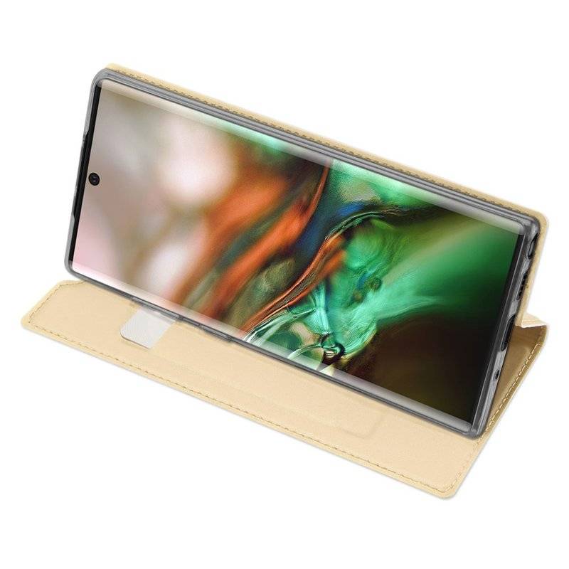Buch Tasche "Dux Ducis" für SAMSUNG GALAXY NOTE 10 PLUS N975F Handy Hülle Brieftasche Schutzhülle Standfunktion Gold