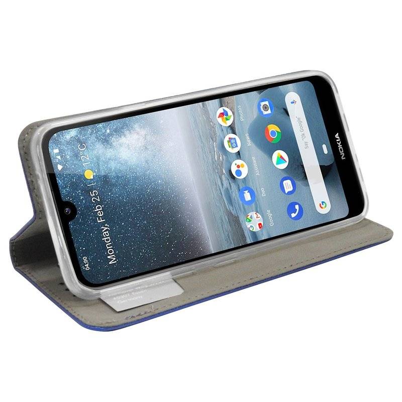 Buch Tasche "Smart" für NOKIA 4.2 Handy Hülle Etui Brieftasche Schutzhülle mit Standfunktion, Kartenfach Blau
