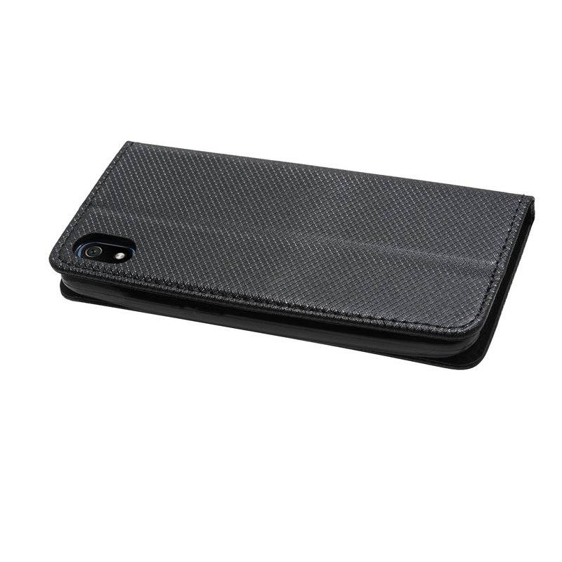 Buch Tasche "Smart" für XIAOMI REDMI 7A Handy Hülle Etui Brieftasche Schutzhülle mit Standfunktion Schwarz