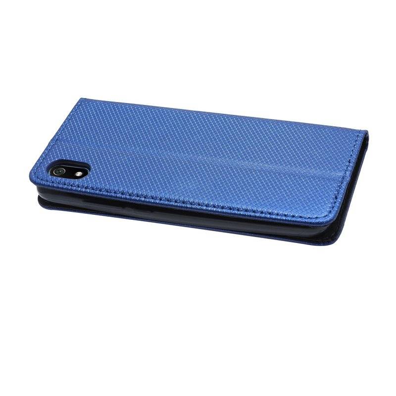 Buch Tasche "Smart" für XIAOMI REDMI 7A Handy Hülle Etui Brieftasche Schutzhülle mit Standfunktion Blau