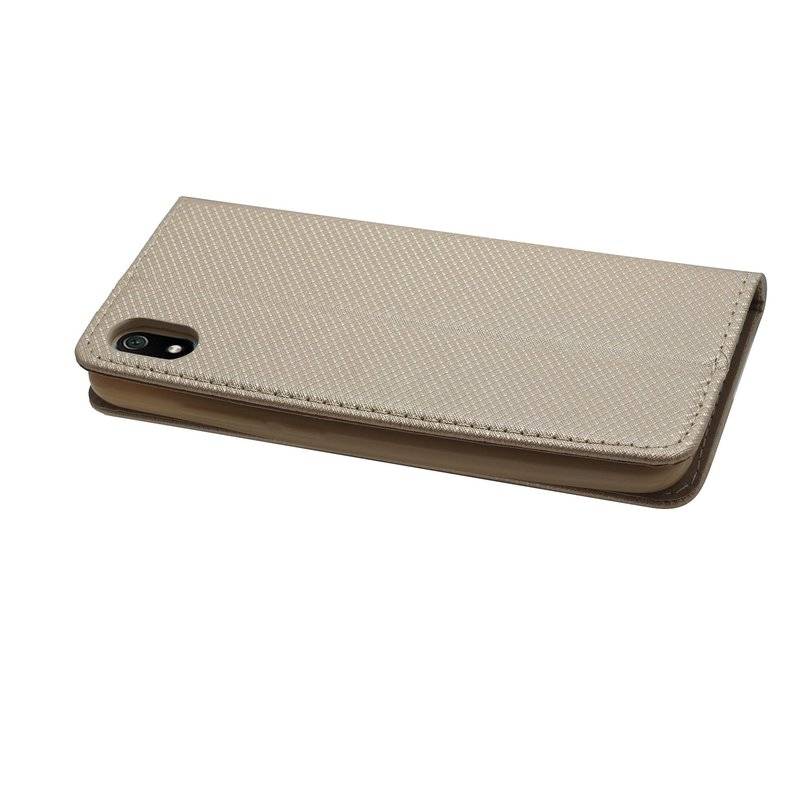 Buch Tasche "Smart" für XIAOMI REDMI 7A Handy Hülle Etui Brieftasche Schutzhülle mit Standfunktion Gold