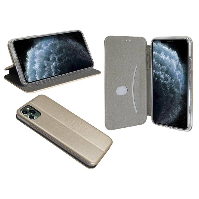 Buch Tasche "Elegance" für iPhone 11 Pro Handy Hülle Etui Brieftasche Schutzhülle mit Standfunktion Gold