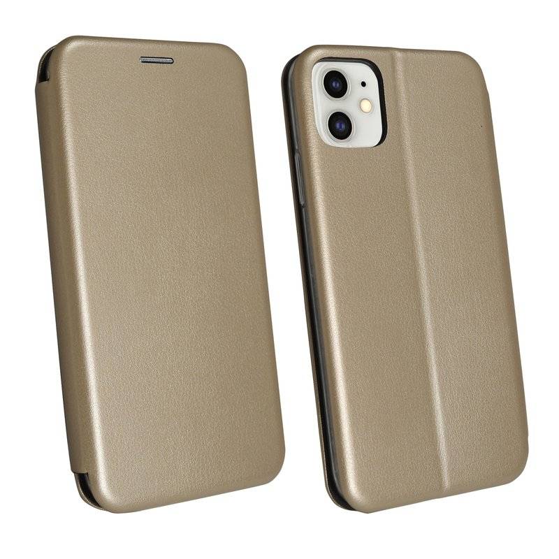 Buch Tasche "Elegance" für iPhone 11 Handy Hülle Etui Brieftasche Schutzhülle mit Standfunktion, Kartenfach Gold