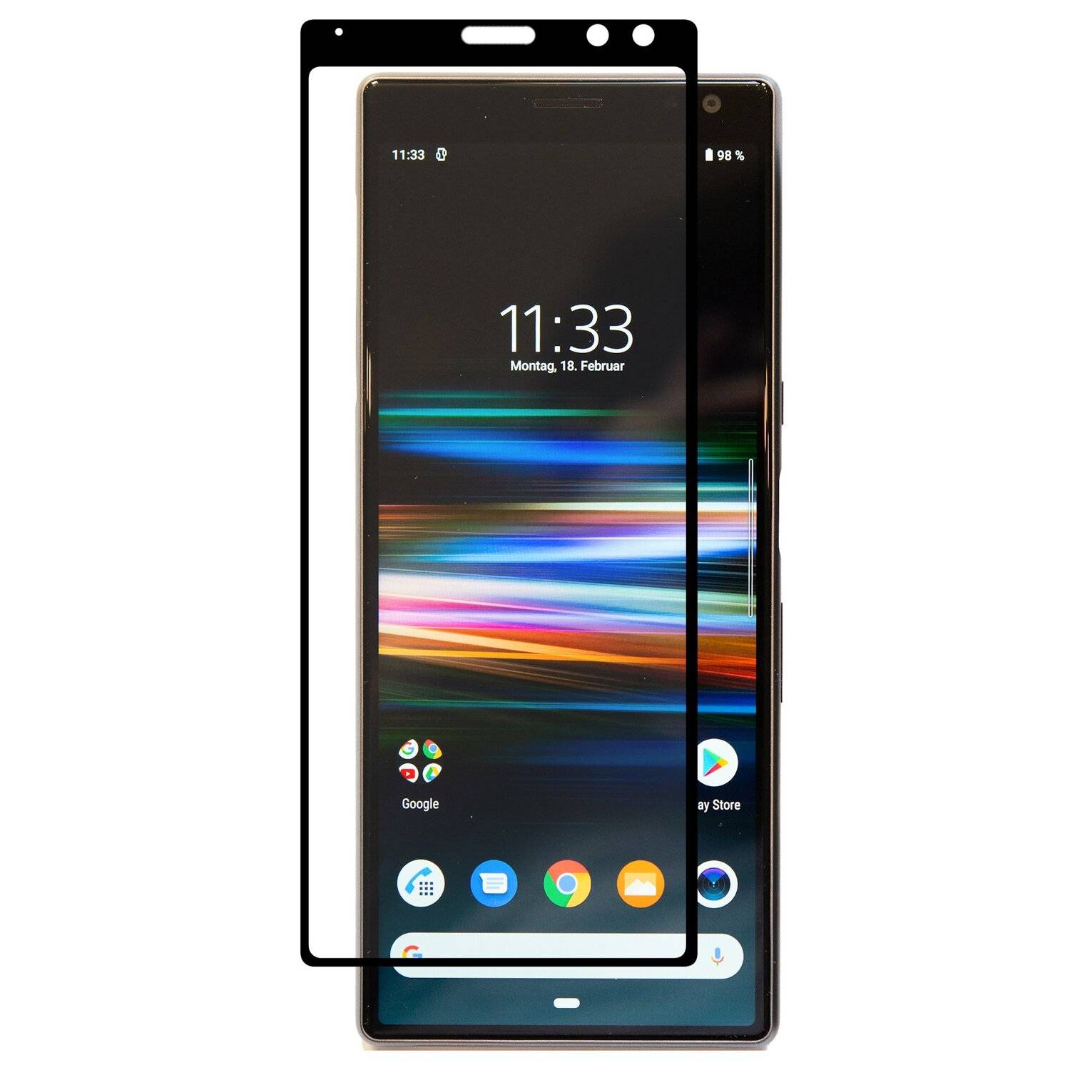 cofi1453® 5D Schutz Glas kompatibel mit MOTOROLA ONE ACTION Curved Schutz Folie Vollständig Klebend und Abdeckung
