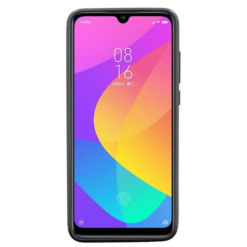 cofi1453® Silikon Hülle Carbon kompatibel mit XIAOMI MI A3 LITE Case TPU Soft Handyhülle Cover Schutzhülle Schwarz