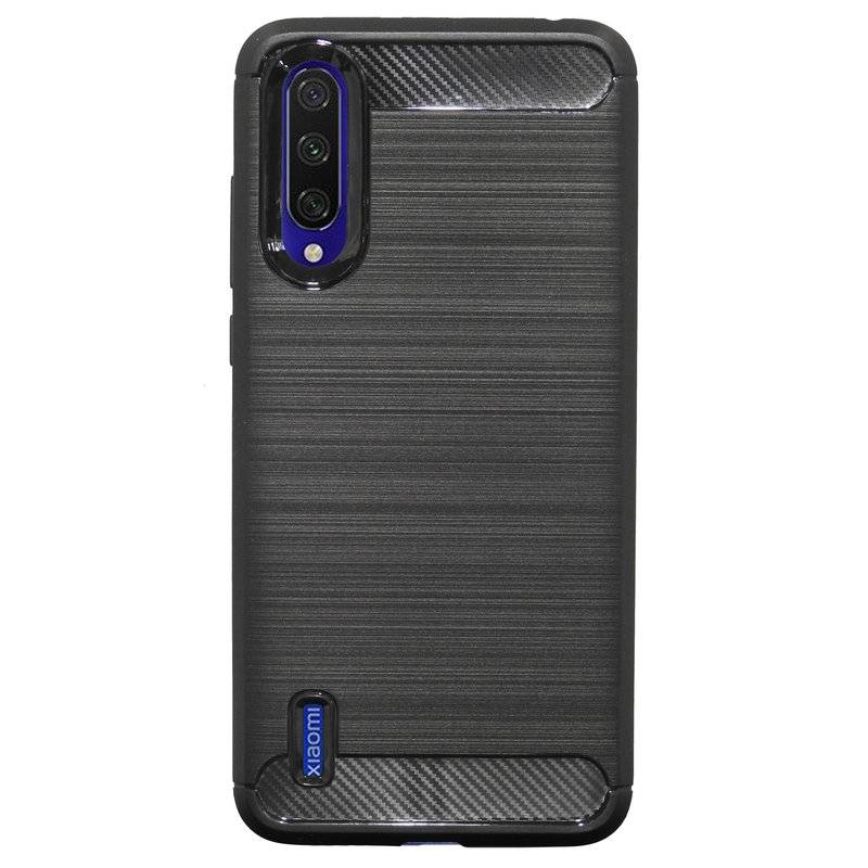 cofi1453® Silikon Hülle Carbon kompatibel mit XIAOMI MI A3 LITE Case TPU Soft Handyhülle Cover Schutzhülle Schwarz