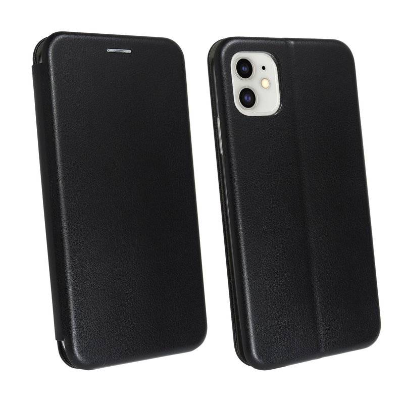 Buch Tasche "Elegance" für iPhone 11 Handy Hülle Etui Brieftasche Schutzhülle mit Standfunktion, Kartenfach Schwarz