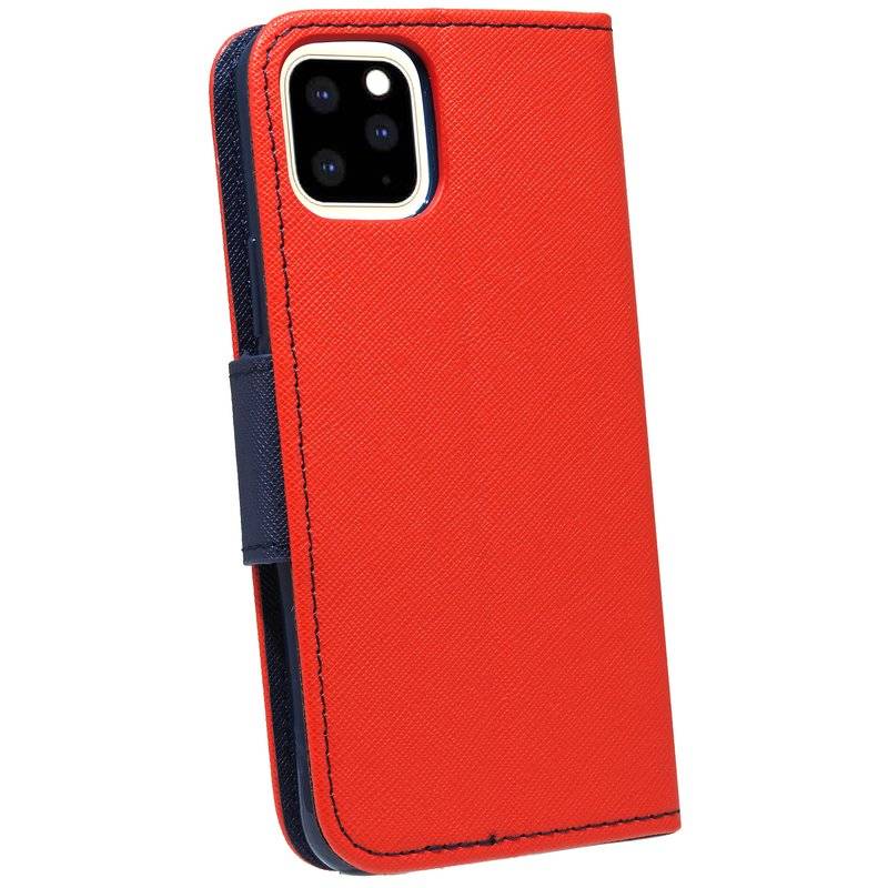 Buch Tasche Fancy für iPhone 11 Handy Hülle Etui Brieftasche Schutzhülle mit Standfunktion, Kartenfach Rot Blau