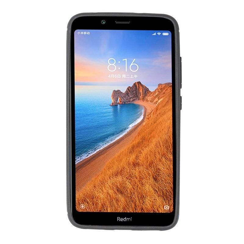cofi1453® Silikon Hülle Carbon kompatibel mit XIAOMI REDMI 7A Case TPU Soft Handyhülle Cover Schutzhülle Schwarz