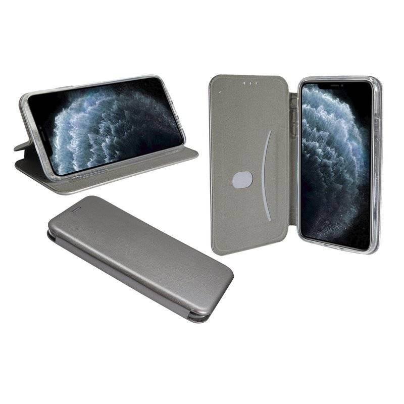 Buch Tasche "Elegance" für iPhone 11 Pro Handy Hülle Etui Brieftasche Schutzhülle mit Standfunktion Grau