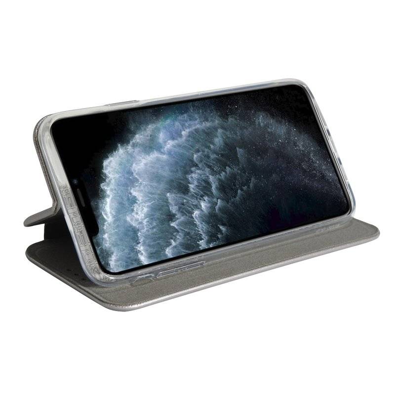 Buch Tasche "Elegance" für iPhone 11 Pro Handy Hülle Etui Brieftasche Schutzhülle mit Standfunktion Grau