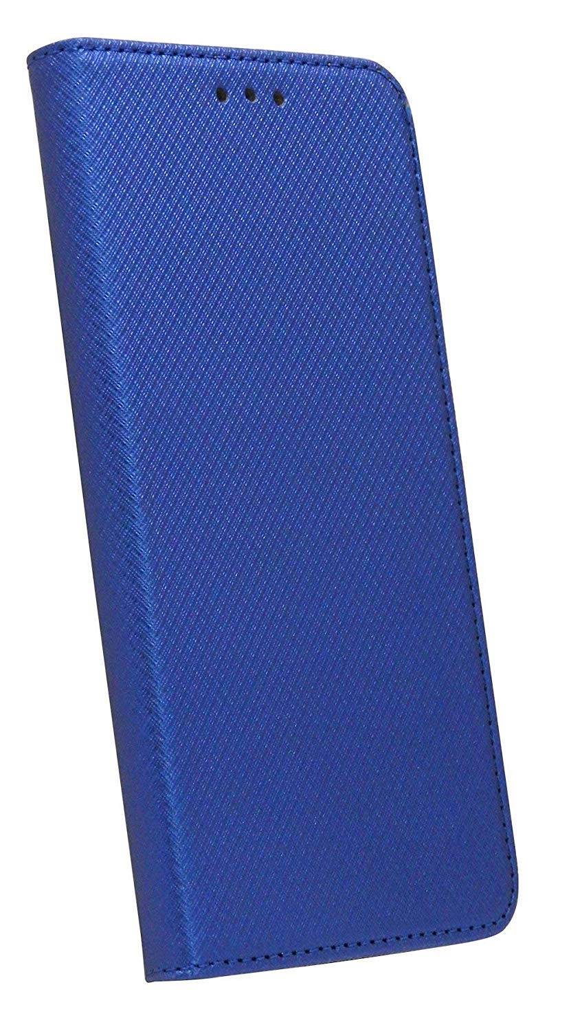 Elegante Buch-Tasche Hülle Smart Magnet für MOTOROLA MOTO G7 POWER Leder Optik Wallet Book-Style Cover Blau