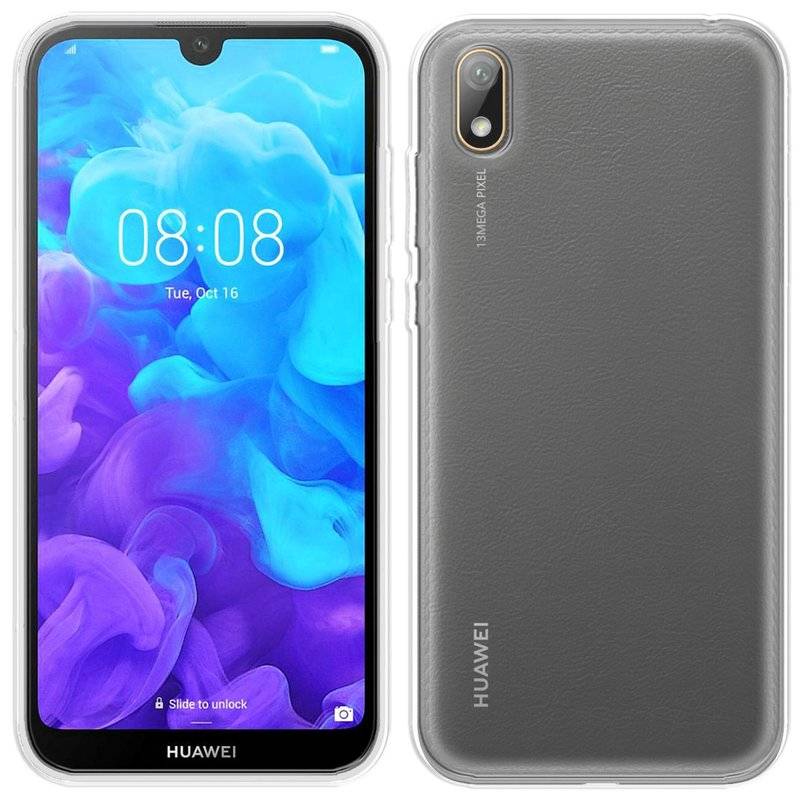 Silikon Hülle Basic kompatibel mit HUAWEI Y5 2019 Case TPU Soft Handy Cover Schutz Transparent