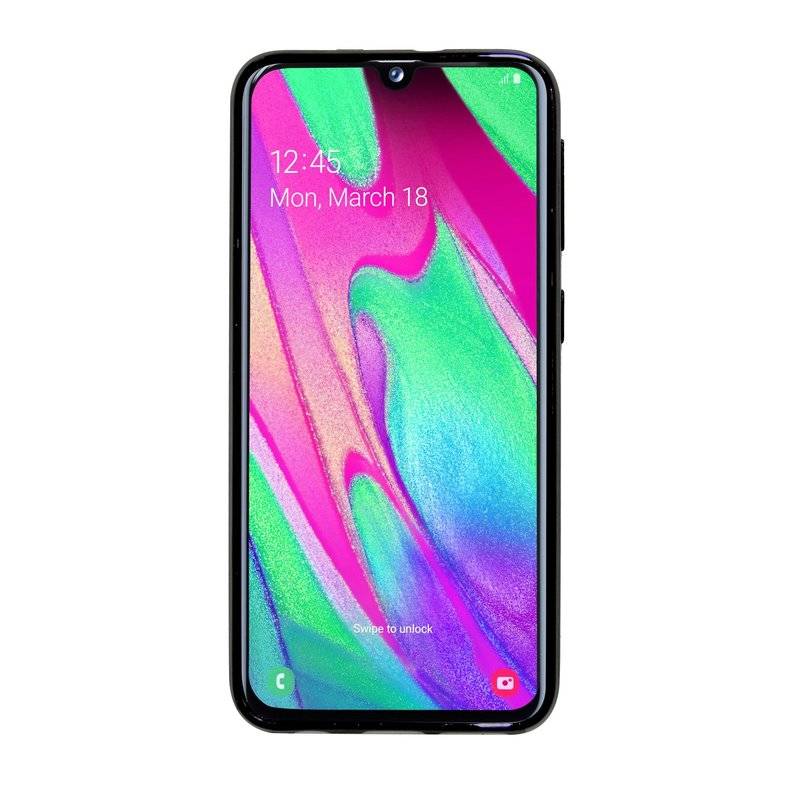 S-Line Hülle Bumper für Samsung Galaxy A40 (A405F) Silikonhülle Stoßfest Handyhülle TPU Case Cover Schwarz