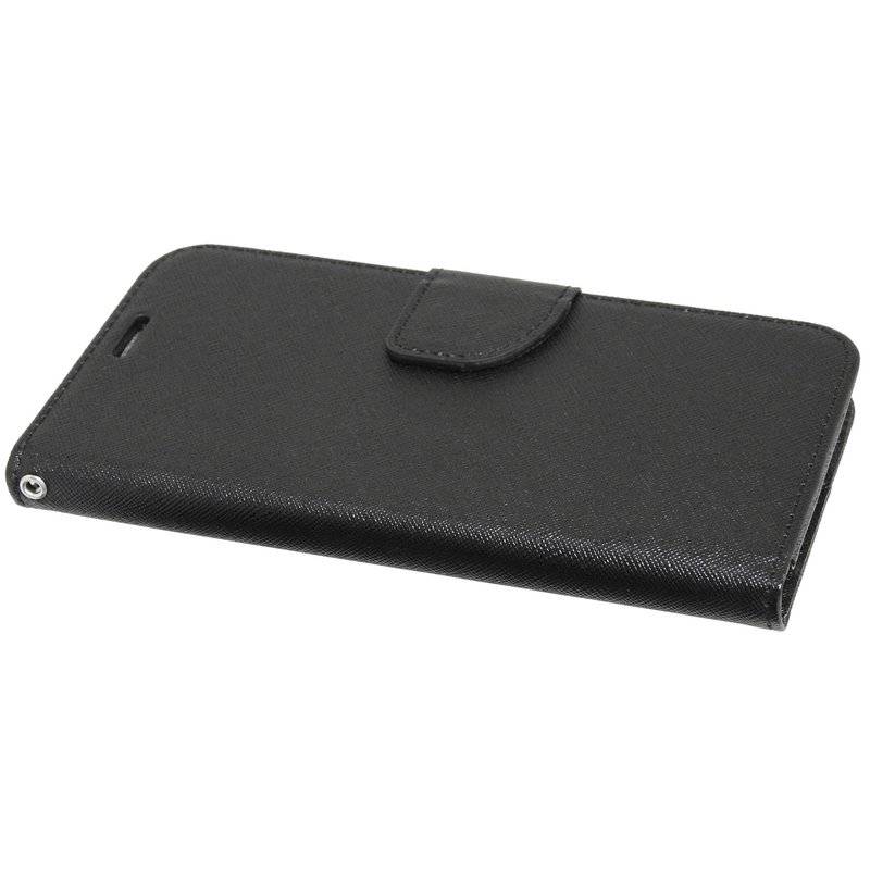 Buch Tasche "Fancy" für MOTOROLA MOTO Z4 Handy Hülle Etui Brieftasche Schutzhülle mit Standfunktion Kartenfach Schwarz