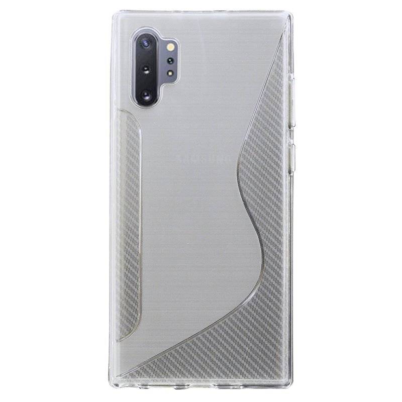 S-Line Hülle Bumper für Samsung Galaxy Note 10 Plus (N975F) Silikonhülle Stoßfest Handyhülle TPU Case Transparent