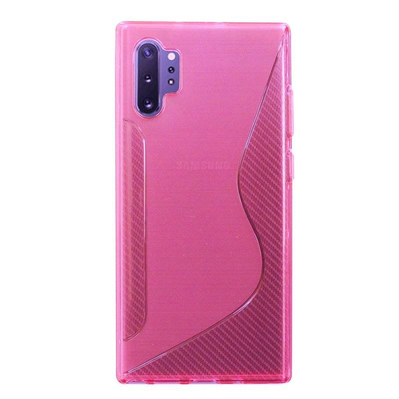 S-Line Hülle Bumper für Samsung Galaxy Note 10 Plus (N975F) Silikonhülle Stoßfest Handyhülle TPU Case Pink